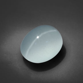 Cat's eye aquamarine azul natural 6,69ct, corte oval, transparente