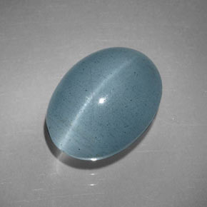 Água-marinha olho de gato verde-azul natural 5,20ct, corte oval, transparente