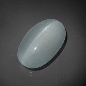 Olho de gato Água-marinha Azul esverdeado Natural 8.84ct, Corte Oval, Transparente