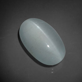 Olho de gato Água-marinha Azul esverdeado Natural 8.84ct, Corte Oval, Transparente