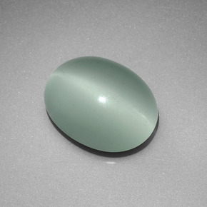 Olho de gato Água-marinha Azul verde Natural 5.81ct, Corte Oval, Transparente