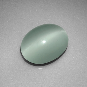 Olho de gato Água-marinha Azul verde Natural 5.81ct, Corte Oval, Transparente
