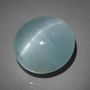 Olho de gato Água-marinha Azul verde Natural 12.01ct, Corte Oval, Translúcido