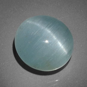 Olho de gato Água-marinha Azul verde Natural 12.01ct, Corte Oval, Translúcido