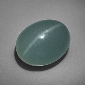 Olho de gato Água-marinha Azul verde Natural 11.81ct, Corte Oval, Translúcido