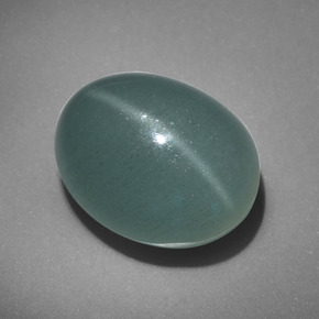 Olho de gato Água-marinha Azul verde Natural 11.81ct, Corte Oval, Translúcido