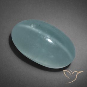Cat's eye aquamarine turquesa natural 16,01ct, corte oval, translúcido