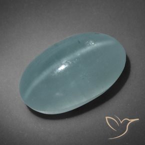 Cat's eye aquamarine turquesa natural 16,01ct, corte oval, translúcido