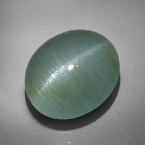 Olho de gato Água-marinha Azul verde Natural 26.53ct, Corte Oval, Translúcido