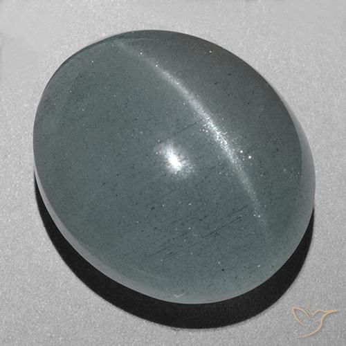 43.72ct Natural Cinzento Azul Verde Olho de gato água-marinha, oval, Translúcido