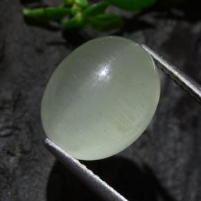 Cat's eye aquamarine verde natural 7,13ct, corte oval, translúcido