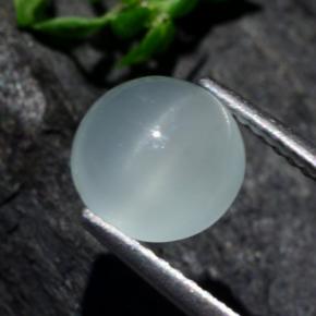 Olho de gato Água-marinha Azul esverdeado Natural 2.24ct, Corte Redondo, Translúcido