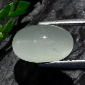 Olho de gato Água-marinha Azul verde Natural 3.12ct, Corte Oval, Translúcido