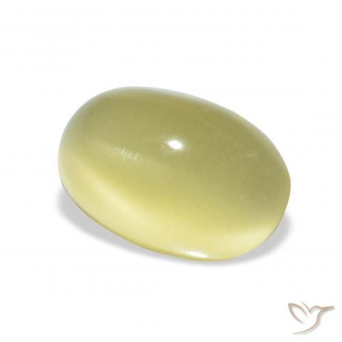 Berilo olho de gato Amarelo Esverdeado Claro Natural 4.41ct, oval, Translúcido