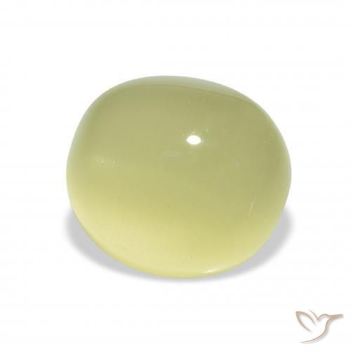 Berilo olho de gato Verde Limão Pálido Natural 5.07ct, oval, Translúcido