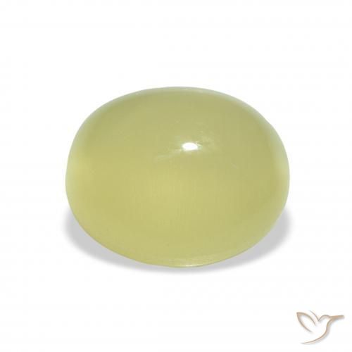 Berilo olho de gato Verde Limão Pálido Natural 5.07ct, oval, Translúcido