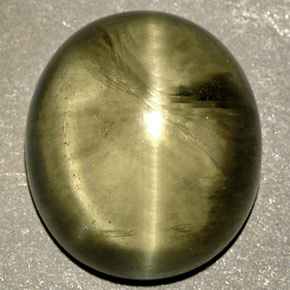 Cat's eye diaspore verde natural 8,18ct, transparente, transparente/translúcido