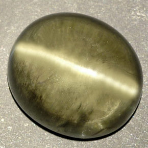 Cat's eye diaspore verde natural 8,18ct, transparente, transparente/translúcido