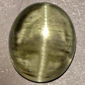 Cat's eye diaspore verde natural 6,32ct, transparente, transparente/translúcido