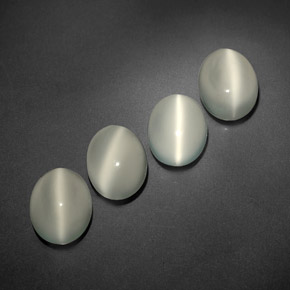 Pedras preciosas de cat's eye moonstone branco natural de  ct, transparente, transparente/translúcido