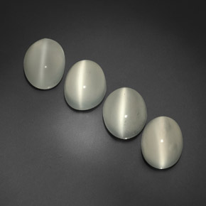 Pedras preciosas de cat's eye moonstone branco natural de  ct, transparente, transparente/translúcido