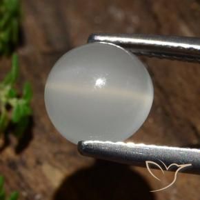 Pedra da Lua Olho de Gato branco quente Natural 2.09ct, Redondo, Translúcido
