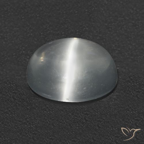 Pedra da Lua Olho de Gato Branco claro Natural 1.22ct, Redondo, Transparente
