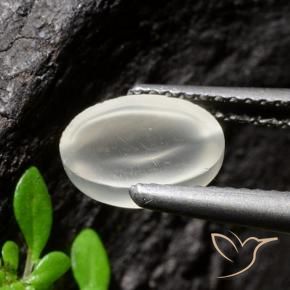 Pedra da Lua Olho de Gato Branco Natural 1.94ct, Corte Oval, Transparente