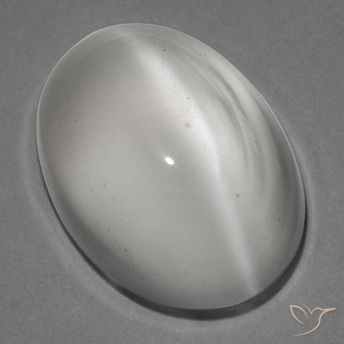 1.38ct Natural Branco Pedra da Lua Olho de Gato, oval, Transparente