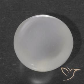 Pedra da Lua Olho de Gato branco translúcido Natural 1.40ct, Redondo, Transparente