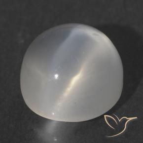 Pedra da Lua Olho de Gato Branco Natural 1.64ct, Redondo, Transparente