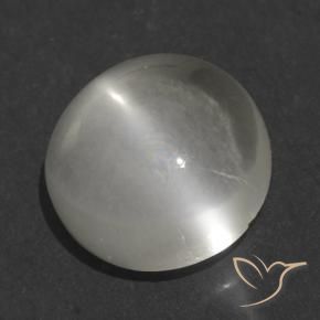 Pedra da Lua Olho de Gato branco quente Natural 1.28ct, Redondo, Transparente