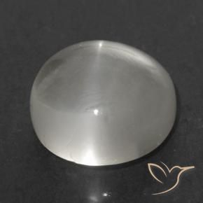 Pedra da Lua Olho de Gato branco quente Natural 1.28ct, Redondo, Transparente