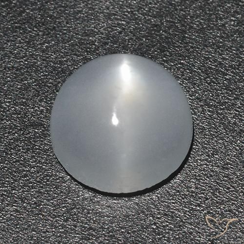 1.44ct Natural Branco Pedra da Lua Olho de Gato, Redondo, Transparente
