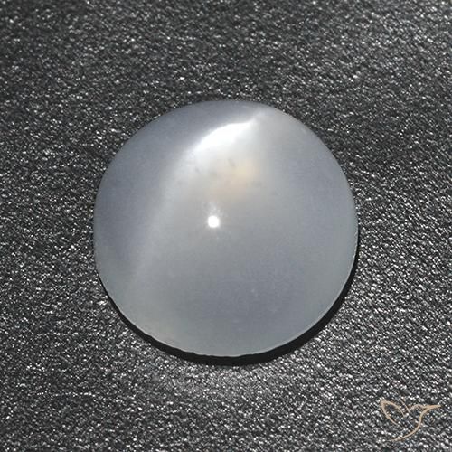 Pedra da Lua Olho de Gato Branco Natural 1.44ct, Redondo, Transparente