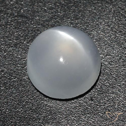 Pedra da Lua Olho de Gato Branco Natural 1.44ct, Redondo, Transparente