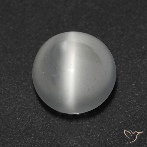 1.08ct Natural Branco Pedra da Lua Olho de Gato, Redondo, Transparente