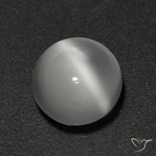 Pedra da Lua Olho de Gato Branco Natural 1.08ct, Redondo, Transparente