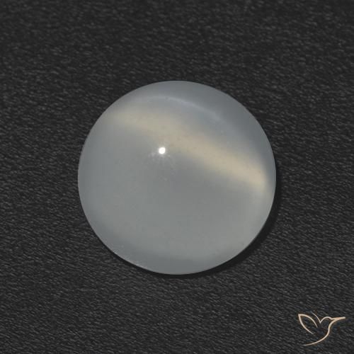 Pedra da Lua Olho de Gato branco quente Natural 1.10ct, Redondo, Transparente