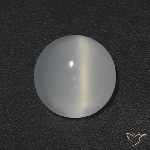 Pedra da Lua Olho de Gato branco quente Natural 1.10ct, Redondo, Transparente