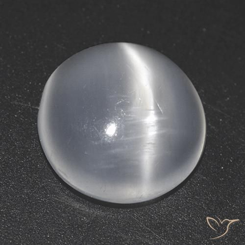 1.46ct Natural Branco Pedra da Lua Olho de Gato, Redondo, Transparente