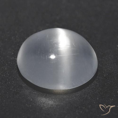 Pedra da Lua Olho de Gato Branco Natural 1.46ct, Redondo, Transparente