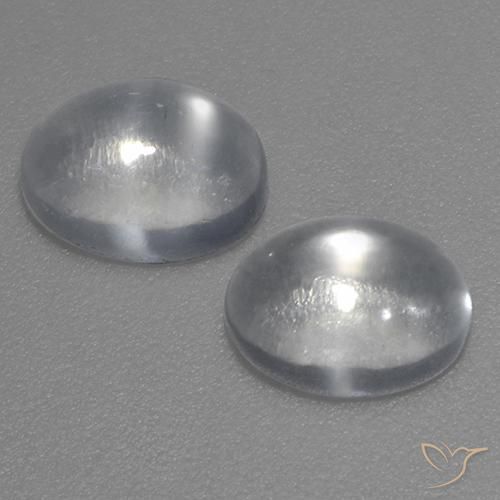 2.29ctw Natural Branco claro Pedra da Lua Olho de Gato, oval, Transparente