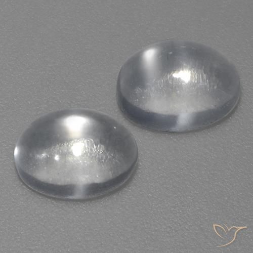 Pedras preciosas de Pedra da Lua Olho de Gato Branco claro natural de 2.29 ct, oval, Transparente