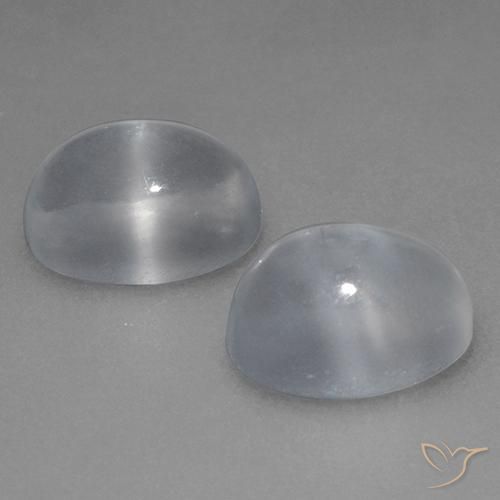 Pedras preciosas de Pedra da Lua Olho de Gato Branco claro natural de 2.29 ct, oval, Transparente
