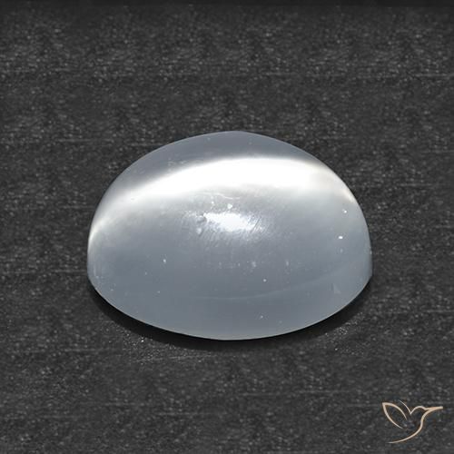 Pedra da Lua Olho de Gato Branco Natural 1.36ct, Corte Redondo, Transparente