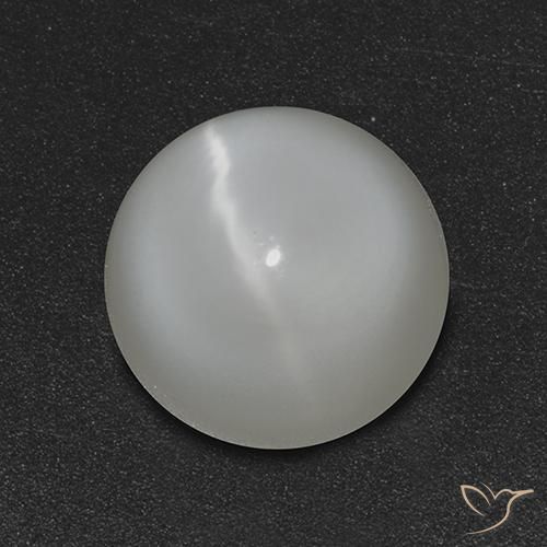 2.51ct Natural Branco Pedra da Lua Olho de Gato, Redondo, Translúcido