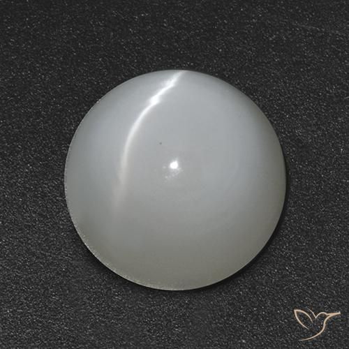 Pedra da Lua Olho de Gato Branco Natural 2.51ct, Redondo, Translúcido