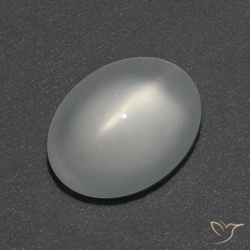 Pedra da Lua Olho de Gato Branco Natural 0.97ct, oval, Transparente