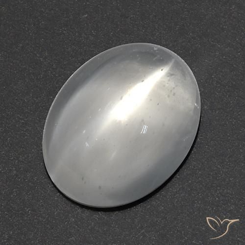 Pedra da Lua Olho de Gato Branco Natural 1.89ct, Corte Oval, Transparente